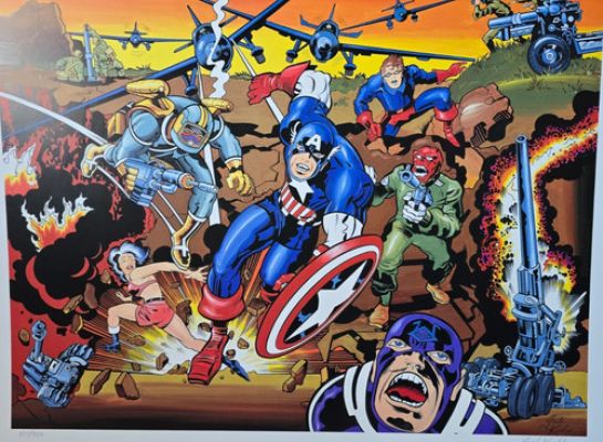 1990 CAPTAIN AMERICA 50th ANNIVERSERY ART LITHOGRAPH SIGNED JACK KIRBY COA /950 | eBay US (Buy It Now)