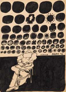 Jan Sawka (1946 - 2012) | Jan Sawka | "Kolekcja", ilustracja satyryczna, 1972 | Desa Unicum