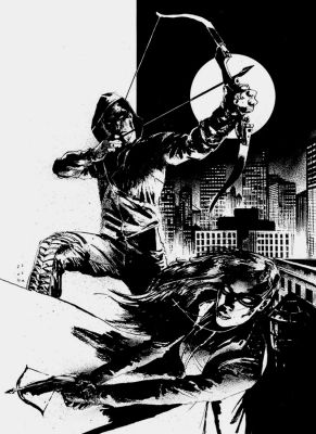 Jason Shawn Alexander | Arrow #4 Huge Cover (Stunning Green Arrow & Huntress!) 2012 | Romitaman