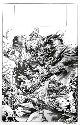 Tomas Giorello | Tomas Giorello Original Art: King Conan: the Hour of the Dragon #3, Page 1 Opening Splash | ComicArtFans Classifieds