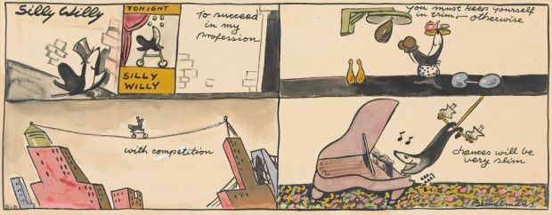 Ludwig Bemelmans, (1898-1962), Silly Willy: "To succeed in my profession..." Circa 1935. | Swann Galleries