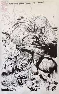 Stuart Immonen Wade Von Grawbadger - captain america (all-new) 4 cover original art (marvel, 2015)