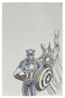 Captain America and Thor | Original Artwork | Signed | misc / divers