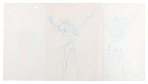 A Pair of "Coal Black and de Sebben Dwarfs" Production Drawings. | Van Eaton Galleries