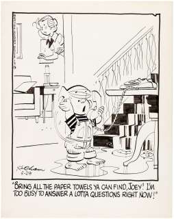 "DENNIS THE MENACE" 1975 DAILY STRIP ORIGINAL ART. | Hake’s