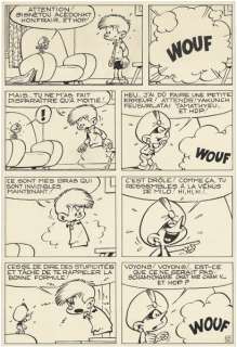 Peyo (1928-1992) | * Pierrot et la lampe Erncre de Chine sur papier pour... | Tessier Sarrou