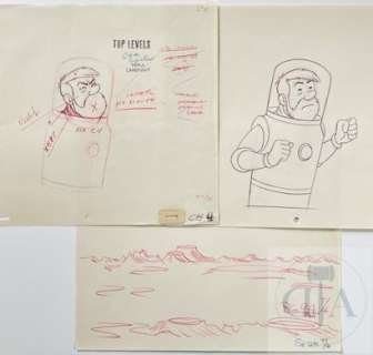 Belvision/Tintin/On a marché sur la lune. Trio de dessins… | Dagoty