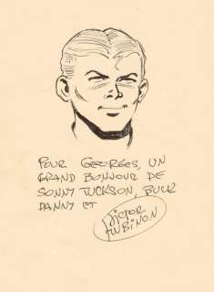 Hubinon. Dessin original dédicacé Buck Danny | BDEnchères