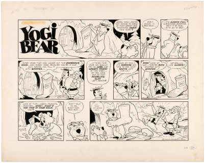 "YOGI BEAR" 1962 SUNDAY PAGE ORIGINAL ART. | Hake’s