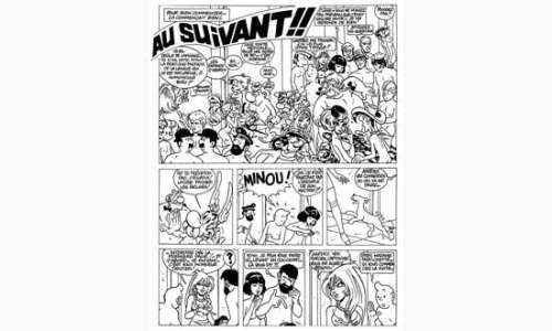 BRUNEL. Â« Pastiches Â«. Encre de Chine noire pour la première planche du | Tessier Sarrou