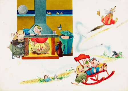 Tony Wolf (Antonio Lupatelli) - "I tre porcellini (The three Little Pigs)", 1968 | Urania Casa d’Aste