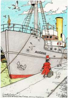 Wasterlain, Marc - Dessin original Ã  l’encre de Chine - Docteur Poche - Hommage Hergé - (2015) | Catawiki