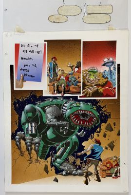 Lot 23 - Simon Jacob – Robo-Hunter: “The Robotic Revenge of Dr Robotski”, Part 2, Page 20 – 2000 AD Prog 882 (1994) | Oberon Auctions