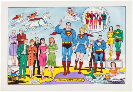 "THE SUPERMAN FAMILY" ORIGINAL ART BY SHELDON MOLDOFF. | Hake’s