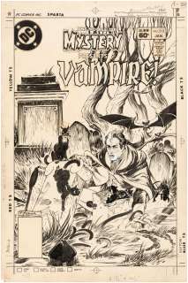 "HOUSE OF MYSTERY" #312 COMIC BOOK COVER ORIGINAL ART BY MICHAEL KALUTA (I... VAMPIRE!). | Hake’s