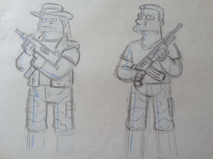 Matt Groening- Simpsons - War - Dessin original | Catawiki
