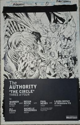Warren Ellise, Bryan Hitch, Paul Neary | The Authority #3 Title Page with Midnighter Apollo And Jenny Sparks | ComicArtFans Classifieds