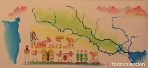 Mesopotamia. Dibujo original, Monnerat (Suiza 1917- Esp 2005) | todocoleccion (Buy It Now)