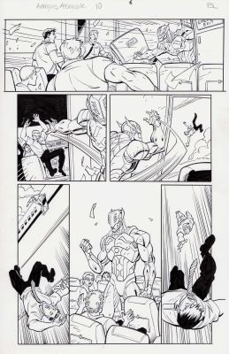 Ron Lim, Scott Hanna | Avengers Assemble #10 Page 6 Blueline | ComicArtFans Classifieds
