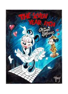 Minnie & Mickey after Marilyn & Tom - The Seven Year Itch - Original Painting - Tony Fernandez | Catawiki