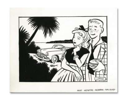 Chaland Yves | Encre de Chine pour le projet très soigné d’une pochette de | Coutau Bégarie