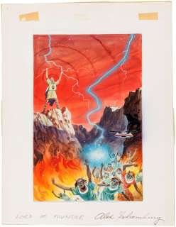 ALEX SCHOMBURG "LORD OF THUNDER" UNPUBLISHED PAPERBACK COVER ORIGINAL ART PAINTING. | Hake’s