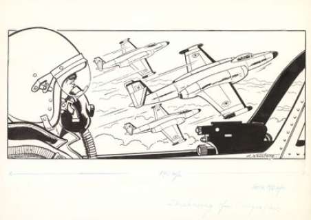 Albert WEINBERG (192... - Lot 310 - Dan Cooper Encre de Chine sur papier pour un dessin...