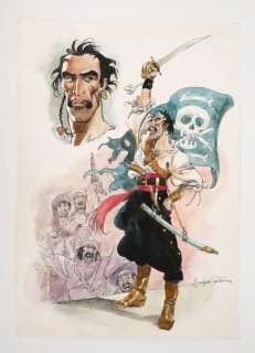 Giampiero Casertano Les... | GIAMPIERO Casertano Les pirates Encre de chine et aquarelle Dessin... | Vermot et Associés