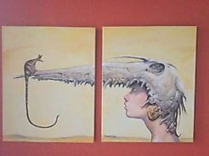  - Jan Bosschaert - Origineel geschilderd tweeluik â€˜verdeelde vriendschap‘ - (2014) 