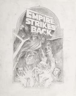 A Tom Jung Star Wars: Episode V - The Empire Strikes Back original concept artwork for the 1982 re-release poster | Bonhams