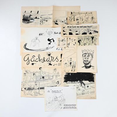 Lot 894 - Jean Vermeire (1918–2009) and Paul Jamin (JAM) (1911–1994), 11 comic strip drawings | misc / divers