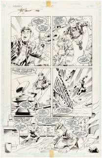 SUPERBOY VOL.4 #23 COMIC BOOK PAGE ORIGINAL ART BY STEVE ERWIN.