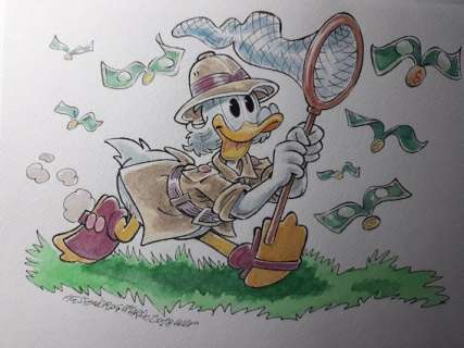 Scrooge hunter of green butterflies- Farfalle verdi per Zio Paperone. - Scrooge hunter of green butterflies - Page volante - EO - (2018/2018) | Catawiki