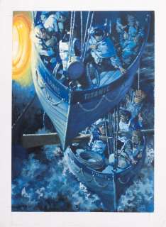 Jean Léon Huens... | Jean Léon HUENS (1921-1982) L’évacuation du Titanic. Gouache... | Drouot Estimations