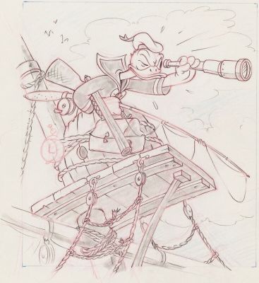 Manuel Gonzales | Donald Duck - The Whalers - 1938 - Publicity Drawing | 2DGalleries