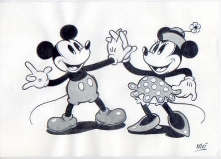 Xavi  (Xavier Vives Mateu) - Original drawing - MICKEY AND MINNIE - EO - (2018) | Catawiki