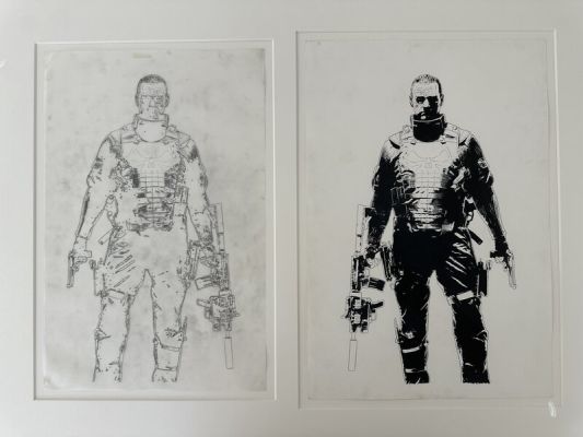 Tim Bradstreet | Planche Originale +rough Punisher : Warzone Movie teaser Poster-2008 | 2DGalleries