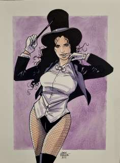Poncelet Alain - illustration originale en couleurs - Hommage aux Comics " Zatanna" | Galerie des bulles