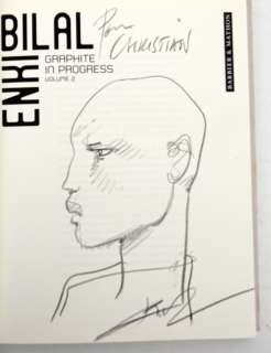 Bilal Enki Dédicace... | BILAL Enki Dédicace représentant un homme sur le artbook... | Vermot et Associés