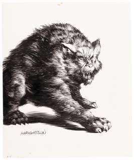 WEREWOLF ORIGINAL ART INKED SPECIALTY ILLUSTRATION BY BERNIE WRIGHTSON. | Hake’s