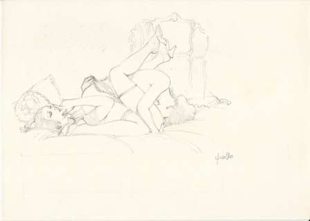 Leone Frollo - illustrazione originale "Gisella" - Page volante | Catawiki