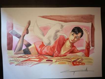 G. Candita - illustrazione originale "Julia and Toni" - Page volante - illustration non publiée (2018) | Catawiki