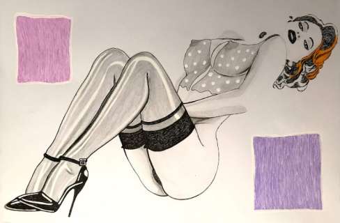 Emmanuelle Clint - original artwork " Misteriosa " - Page volante - (2013) | Catawiki