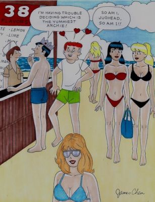 BETTY & VERONICA & ARCHIE COVER QUALITY ORIGINAL COMIC COLOR ART 9 ON CARD STOCK | eBay US (Buy It Now)