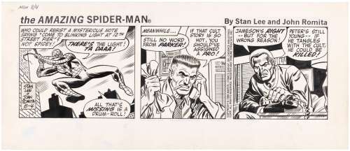 THE AMAZING SPIDER-MAN 1980 DAILY STRIP ORIGINAL ART BY JOHN ROMITA. | Hake’s