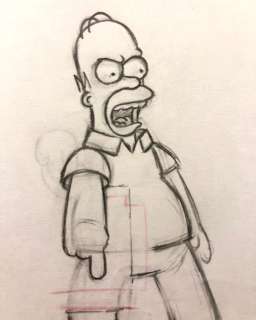 The Simpsons - Homer - Original Animation Drawing - Matt Groening EP10/S06 - EO - (1994) | Catawiki