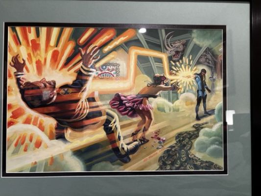 Steve Rude Original Nexus Mixed Media Painting. Large. Framed. 14 x 22.