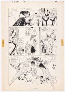 LEGION OF SUPERHEROES #19 ORIGINAL ART PAGE BY GREG LaROQUE. | Hake’s