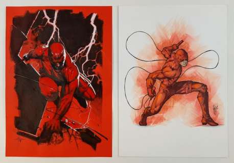 Daredevil - Gabriele Dell’Otto e Carlos Cunha - 2xIllustr. Origin. "Daredevil" - Page volante - EO - (2006/2017) | Catawiki