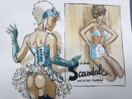 Meynet, Félix - Dessin original en couleurs directes - Â«Â ScandaleÂ Â» | Catawiki